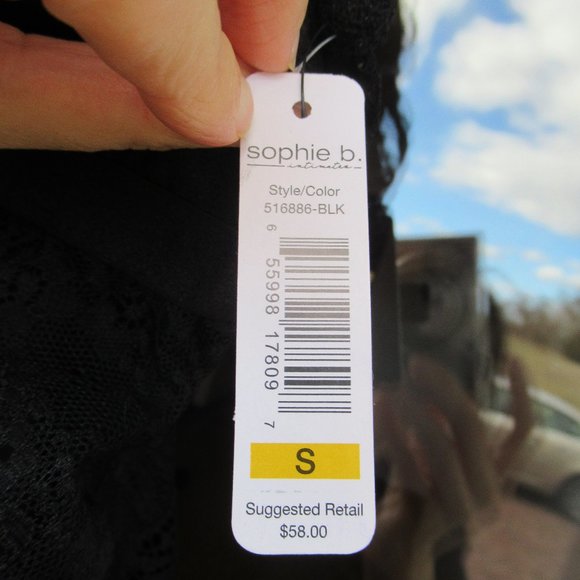 NWT black Nighty & panty with lace detail & removable pads size S - Picture 13 of 13